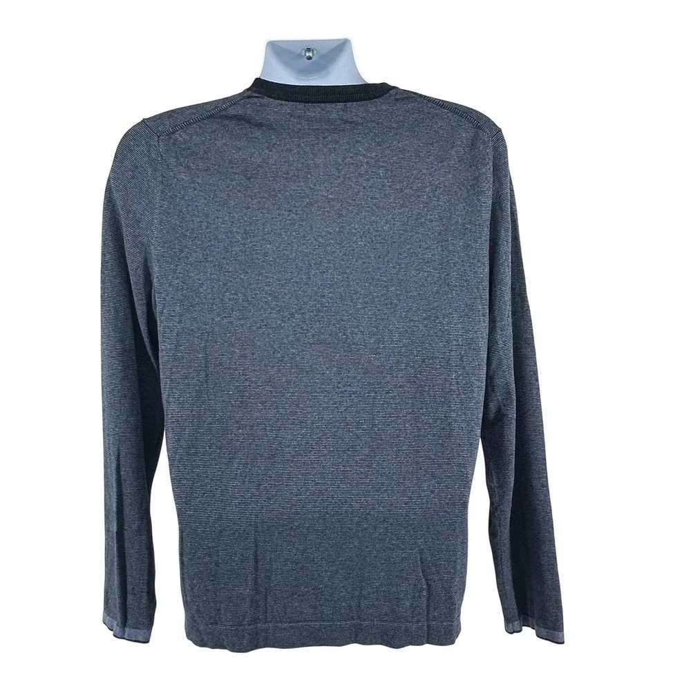 Banana Republic Sweater Silk Cashmere Luxury Blend Stripe Crewneck Layer Mens M